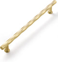 Brushed Gold Cabinet Pulls 7.56in Hole Center 5 Pack - Hammered Brass
