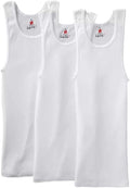 Hanes Mens Tall 100% Cotton Ribbed Tank Tagless Undershirts