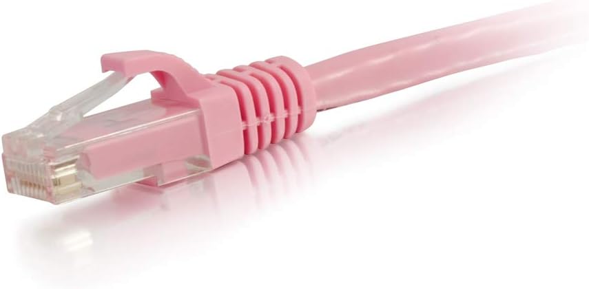 C2G 25FT CAT6A SNAGLESS UTP Cable in Pink for High-Speed Data