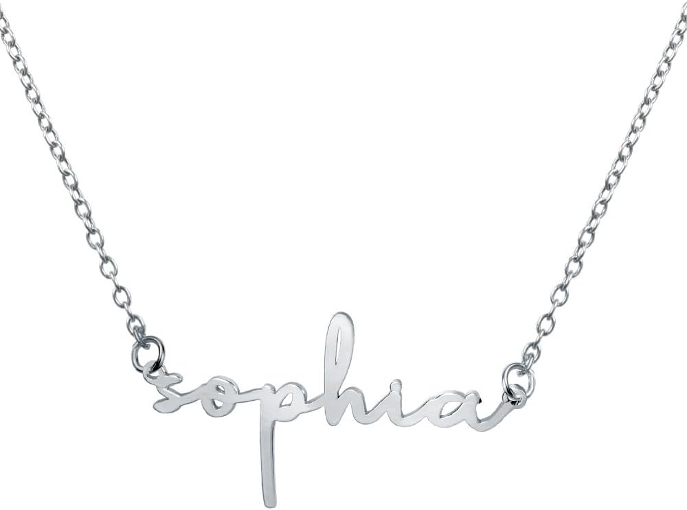 Custom Name Necklace for Women in Sterling Silver or Gold