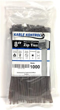 Kable Kontrol Brown Zip Ties 8 in 1000 Pack - Heavy Duty Cable