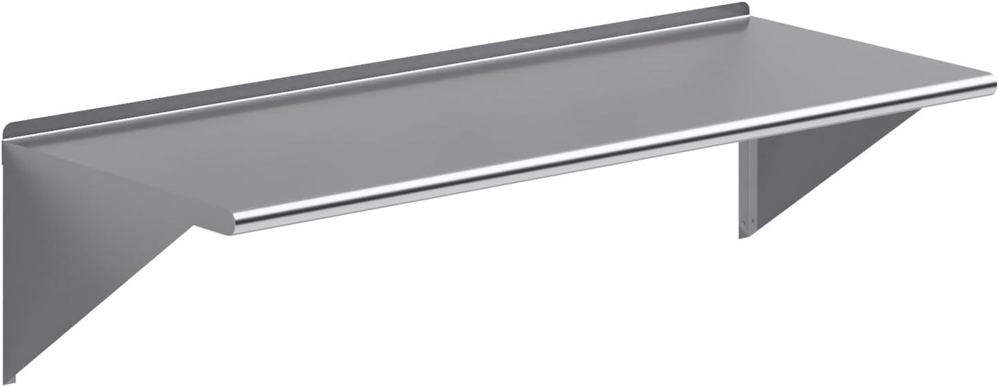 Stainless Steel Wall Shelf 60in Long for Kitchen and Garage Use