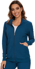 COZYFIT Scrub Jackets for Woman Zip Front Nurse Jacket - Stretch Fit 2