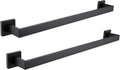 LANC 2 Pack 24-in Bath Towel Bars Matte Black - Durable Dual Rails