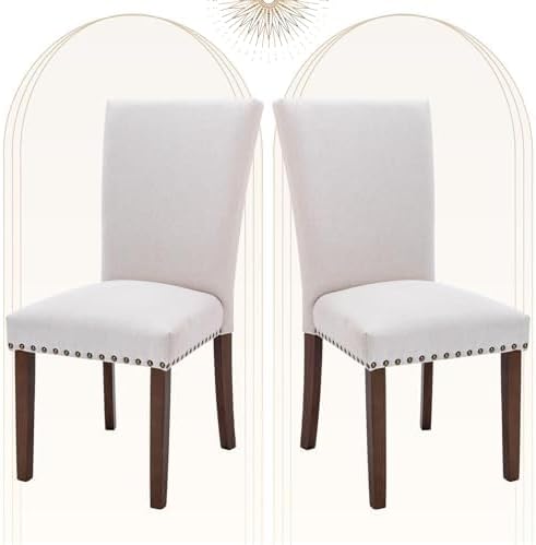 COLAMY Upholstered Parsons Dining Chairs Set of 2 for Comfort
