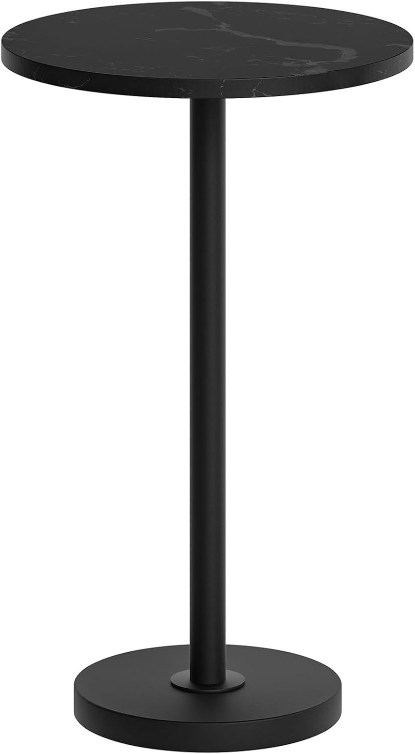 Space-Saving Martini Pedestal Table - Marble Black