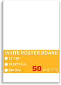 50 Sheets White Poster Board 22x28 - Heavyweight 250gsm Poster Paper