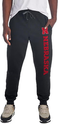 Nebraska Collegiate Jogger Sweatpants Black - Unisex with Pockets