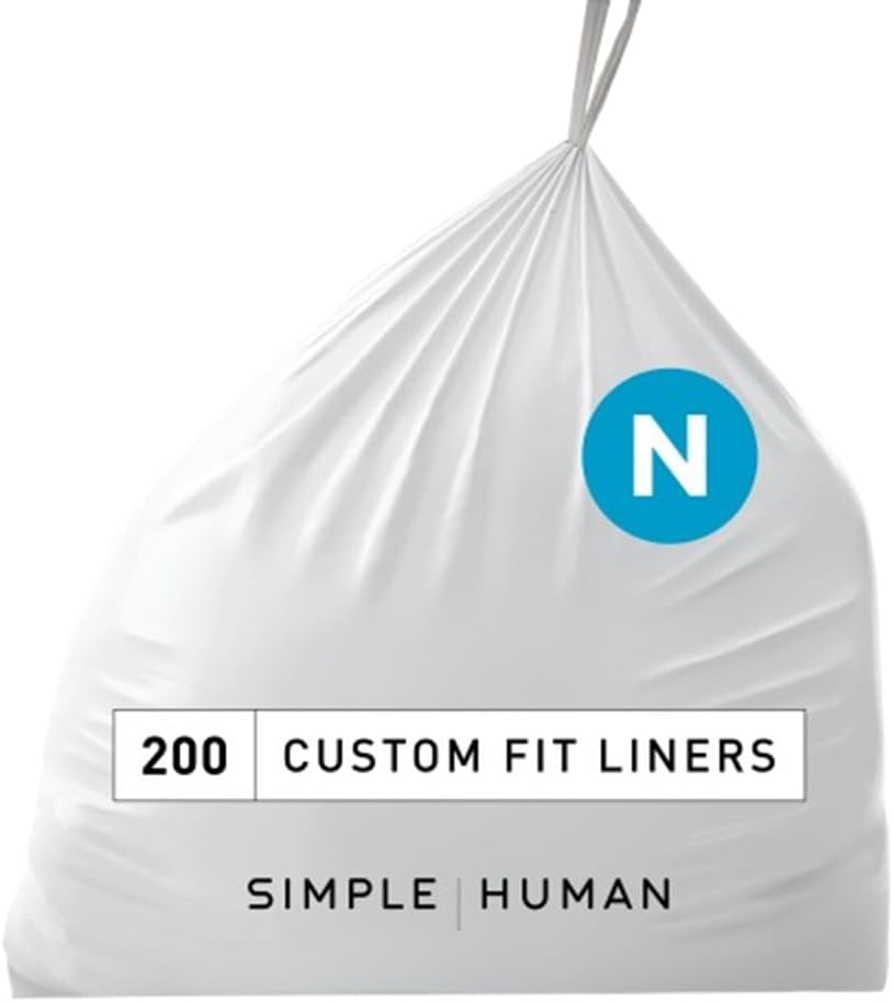 simplehuman Code N 200 Count Drawstring Trash Bags for 30L Cans