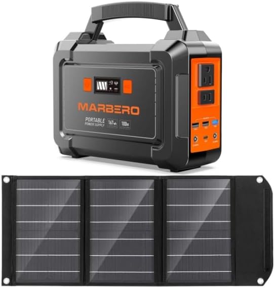 MARBERO Portable Solar Power Station - 167Wh of Reliable Off-Grid Energy