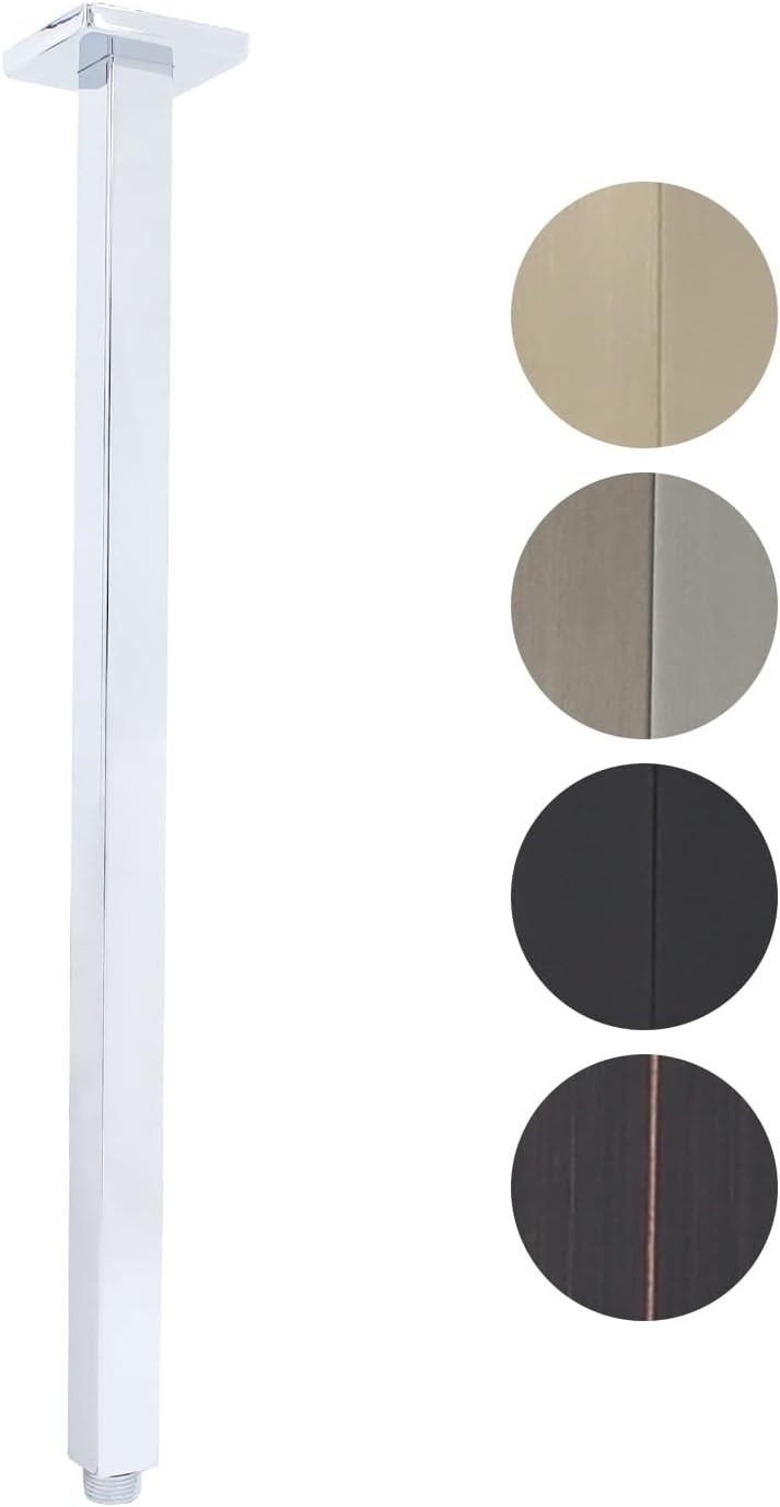 24 Inch Shower Arm with Flange for High Ceilings - Chrome Finish