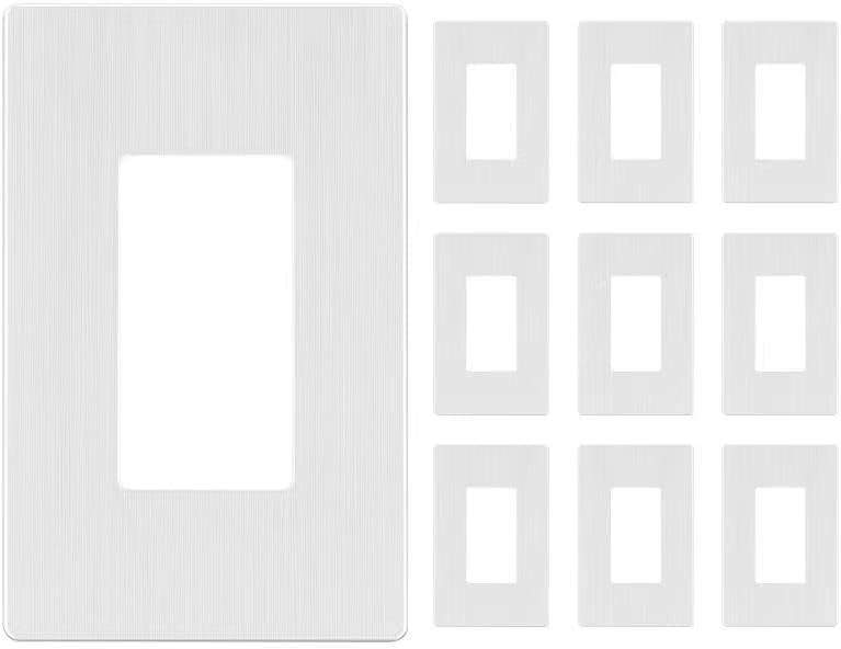 LIDER Brushed Finish Decorator Switch Cover - 10 Pack of Wall Plates