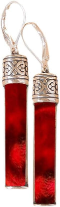 Vintage Glass Drop Earrings for Women - Reclaimed Bottle Glass
