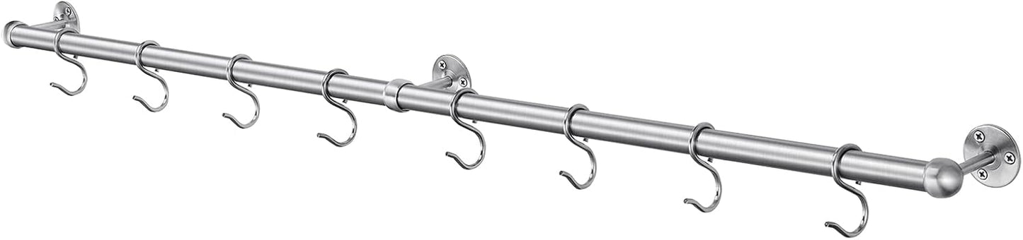 ROTHLEY Hanging Pot Rack: 39.4 Inch Stainless Steel Kitchen Rack