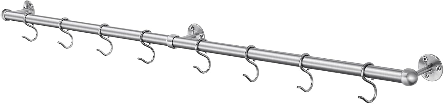 ROTHLEY Hanging Pot Rack: 39.4 Inch Stainless Steel Kitchen Rack