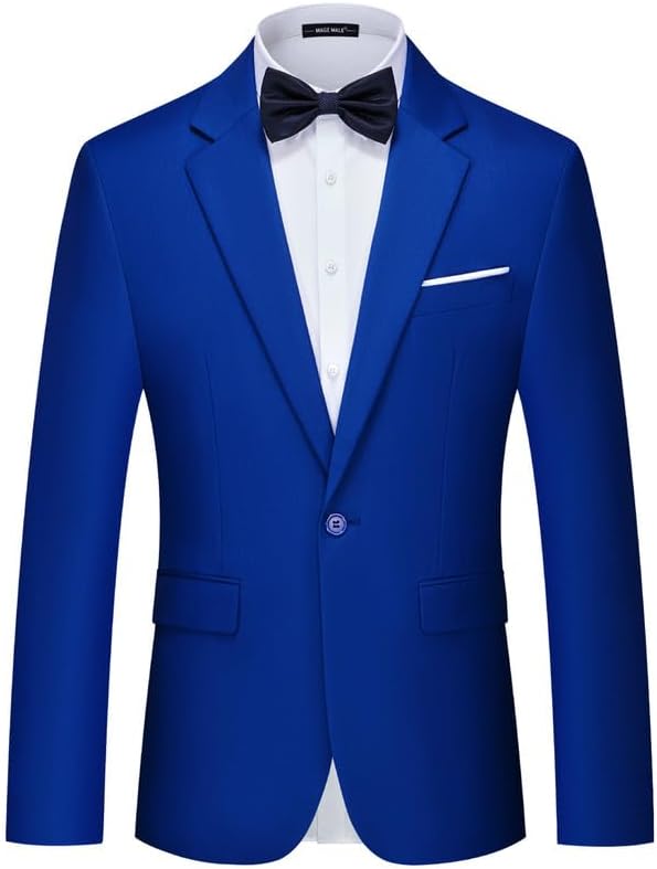 MAGE MALE Men's Slim Fit One Button Blazer for Any Occasion
