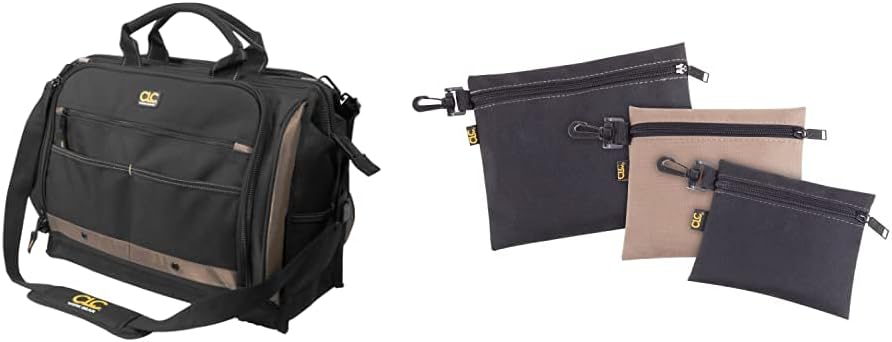 CLC 50 Pocket Tool Bag with 3 Zippered Poly Bags for Storage