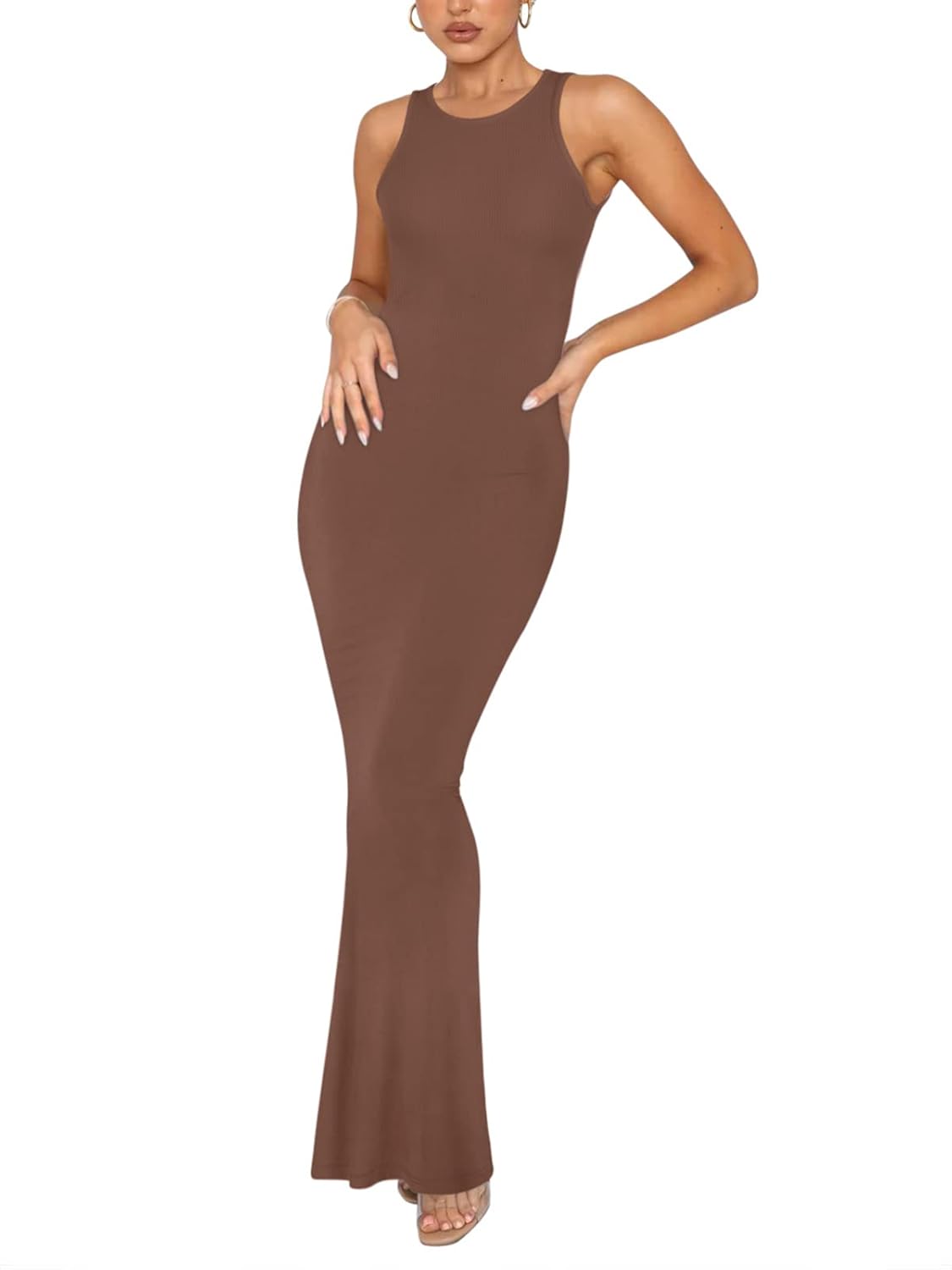REORIA Women's Elegant Sleeveless Halter Neck Maxi Dress Review