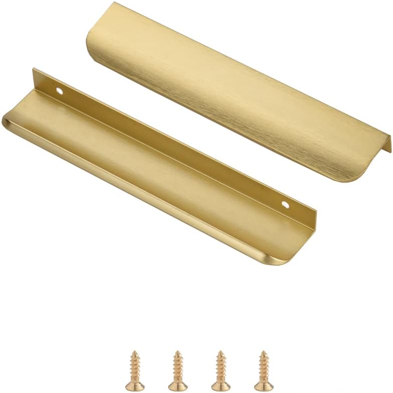 Brushed Brass Cabinet Pulls - 10 Pack of 6.3 in Hole Center