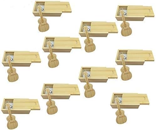 10 PCS Guitar Shaped Wood Memory Stick USB Flash Drive Set