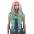 Joedir Lace Front Wigs 30in Long Wavy Synthetic Wig - Ombre Rainbow