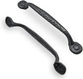 10 Pack 5 in Hole Center Black Iron Cabinet Pulls - Vintage Rustic