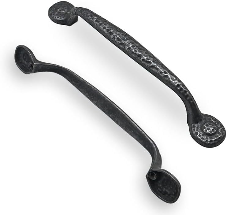 Vintage Style 5 Inch Black Iron Cabinet Pulls for Kitchen Decor