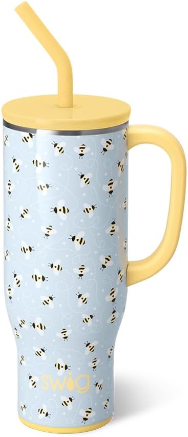 Swiglife 30oz Mega Mug: Insulated Tumbler with Handle & Straw