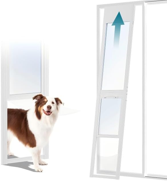 MOPHOTO Dog Door for Sliding Glass Door with Lock and Adjustability