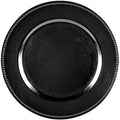 Tiger Chef Round Charger Plates Black Beaded - 13 in Elegant Set