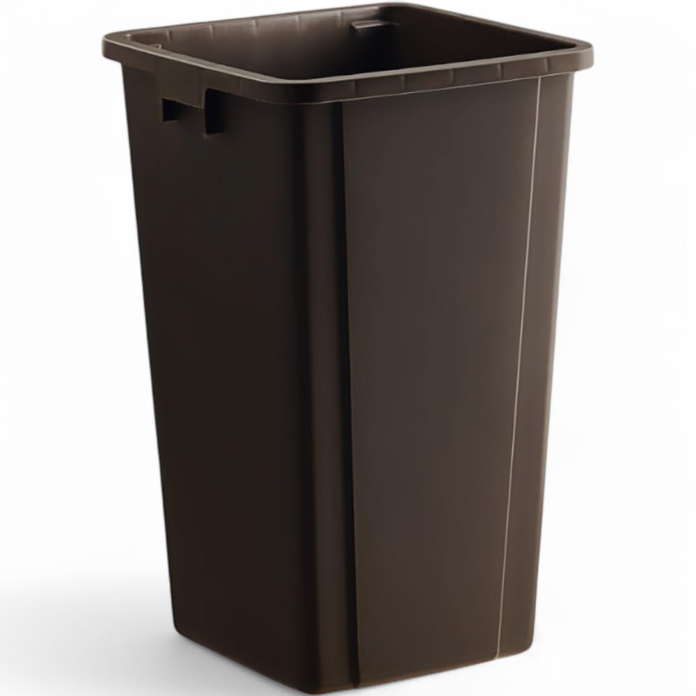 25 Gallon Brown Square Trash Can for Commercial and Home Use