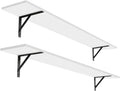 DINZI LVJ 55.1in White Wall Shelves Set of 2 - Extra Large Storage