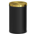 Black and Gold Bathroom Trash Can with Swing Lid - Elegant 4.7gal
