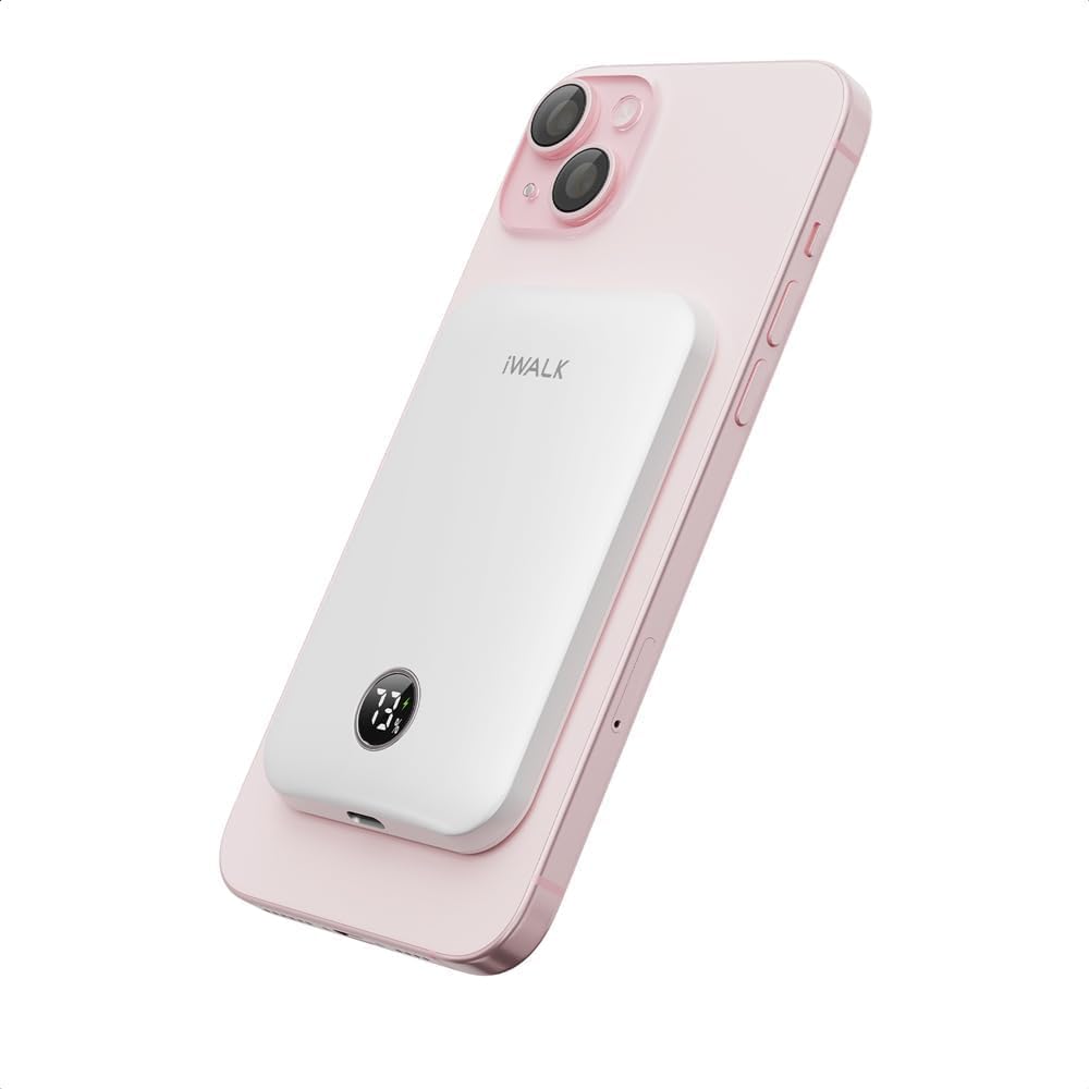 iWALK Magnetic 5000mAh Wireless Power Bank for iPhone, Sleek Design