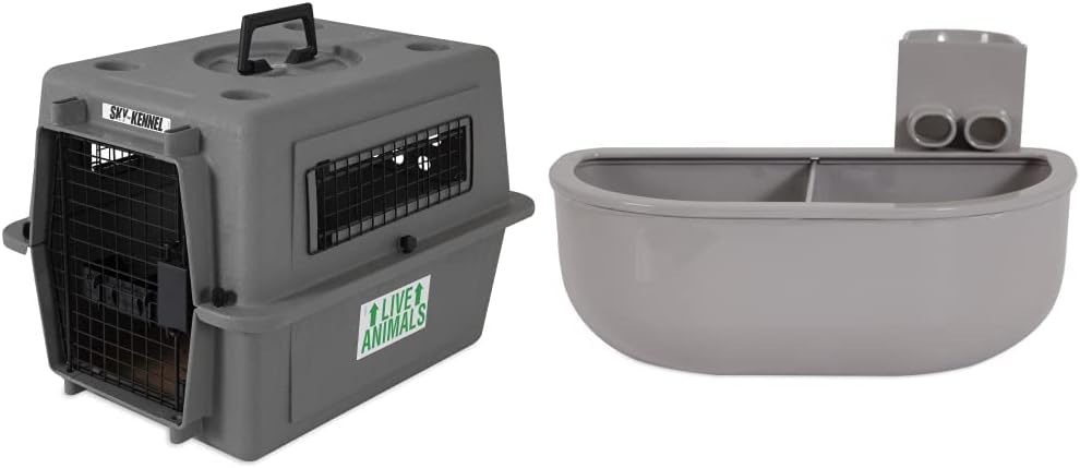 Petmate Sky Kennel Carrier with Double Diner Bowl for Pets