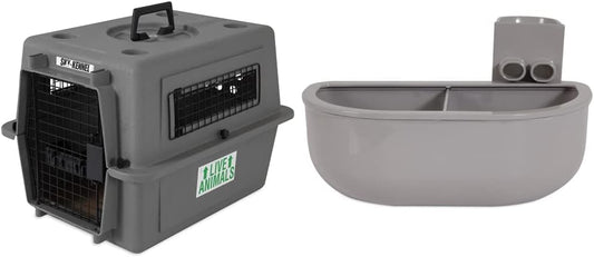 Petmate Sky Kennel Carrier with Double Diner Bowl for Pets