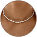Zeffy Pearl Necklace 4MM/6MM/8MM Dainty Round Imitation Pearl Choker