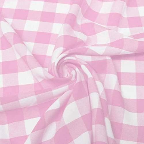 1in Checkered Gingham PolyPoplin Fabric for Sewing and Crafts