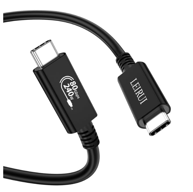 LEIRUI 80Gbps Thunderbolt 5 Cable: 120Gbps Boost