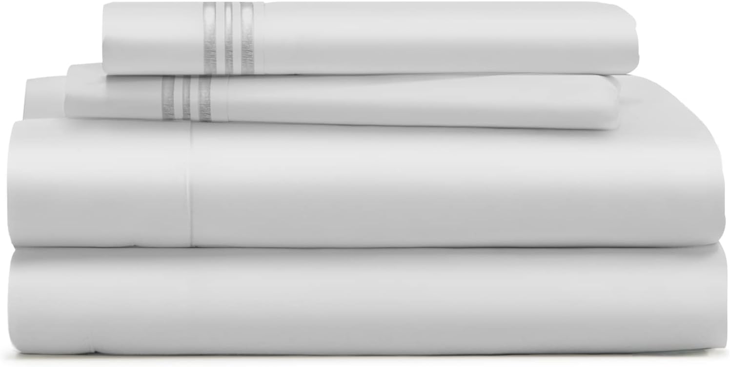 King Size Bed Sheets - Silver Luxury Deep Pocket Set for Comfort