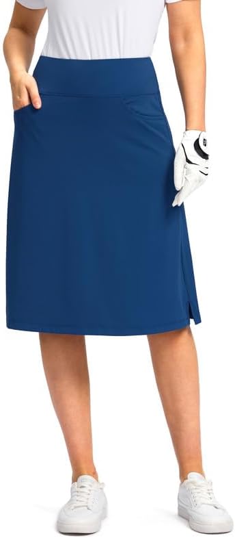 Viodia 25 Inch Knee Length Skorts for Women with Pockets
