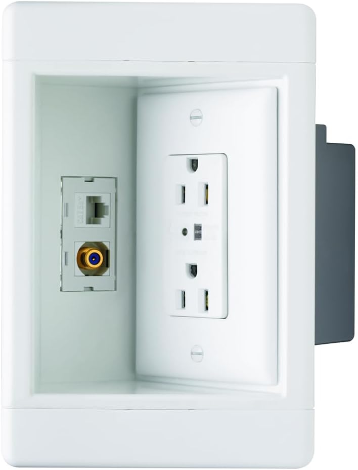 Legrand Pass & Seymour Recessed TV Box with Surge Protection
