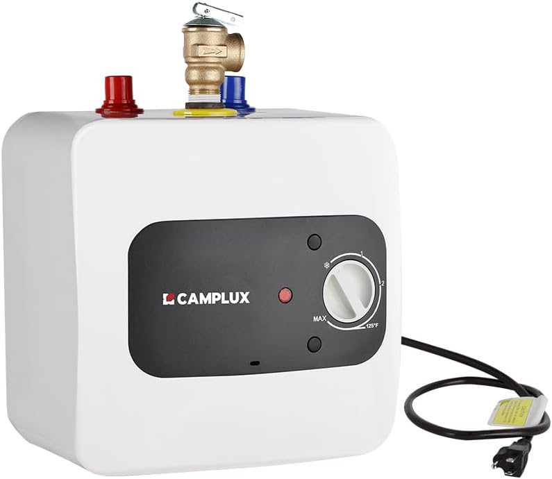 CAMPLUX Mini Tank Electric Water Heater for Instant Hot Water