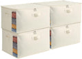 Large Canvas Comforter Storage Bags 4 Pack - Spacious Closet