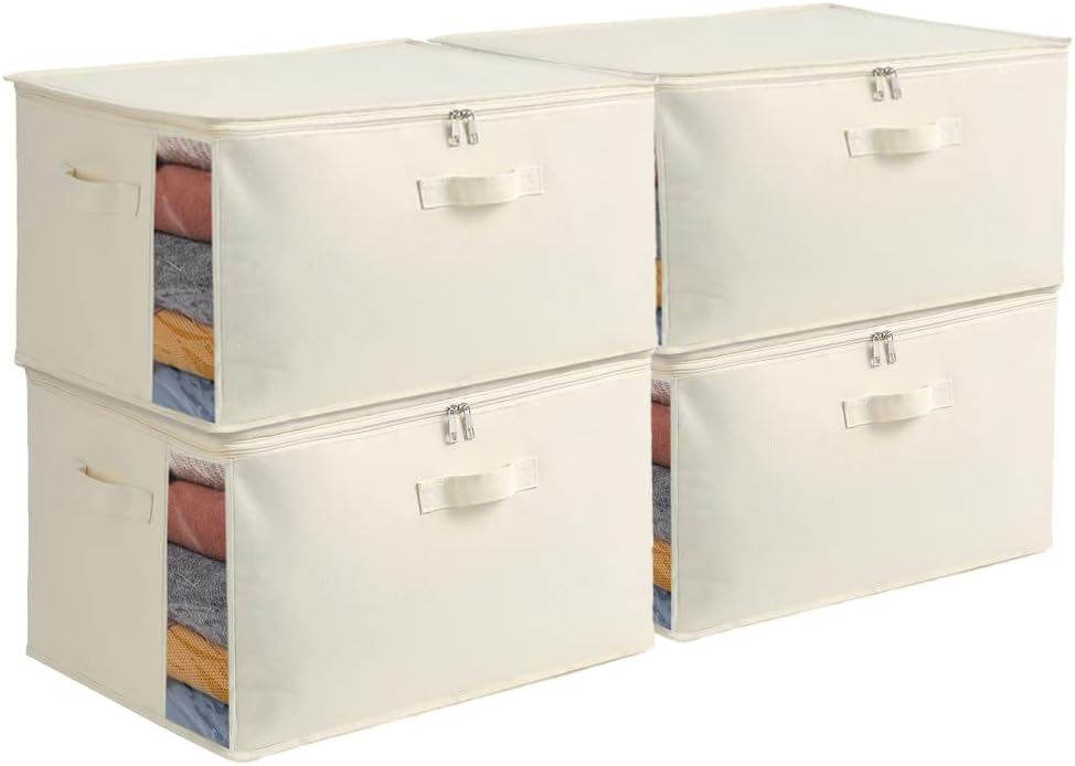 Large Canvas Comforter Storage Bags for Closet Organization