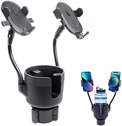 JINKEY Dual Cup Phone Holder for Car - 360 Rotatable Mount