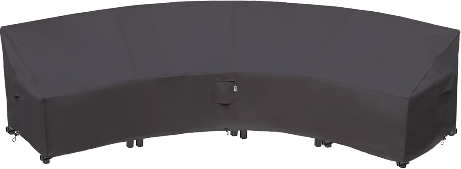 Curved Patio Furniture Cover for Outdoor Sectional Sofa 190in