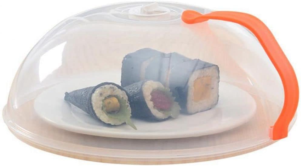Orange Microwave Splatter Cover - Oil Proof & Steam Vent