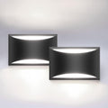 Indoor Black Modern LED Wall Sconce Set of 2 - Up/Down Cool White