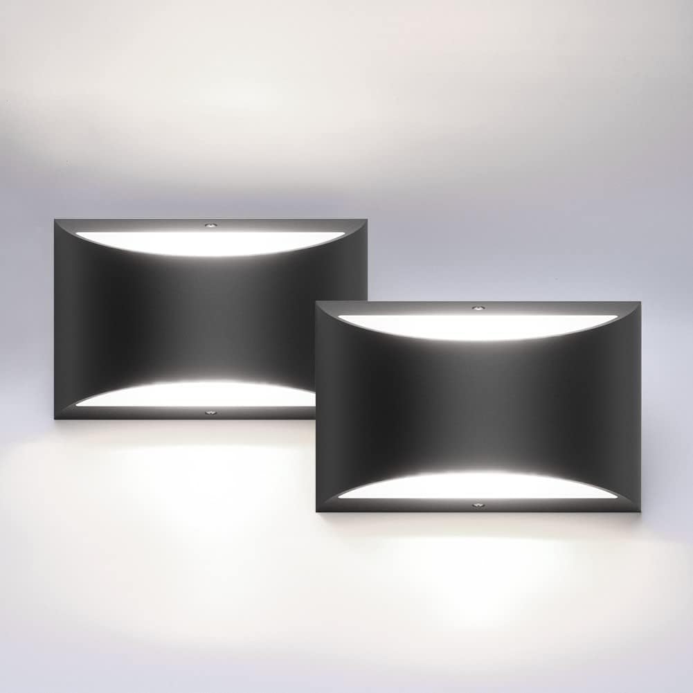 Aipsun Indoor Black Modern LED Wall Sconce Set of 2 Lights